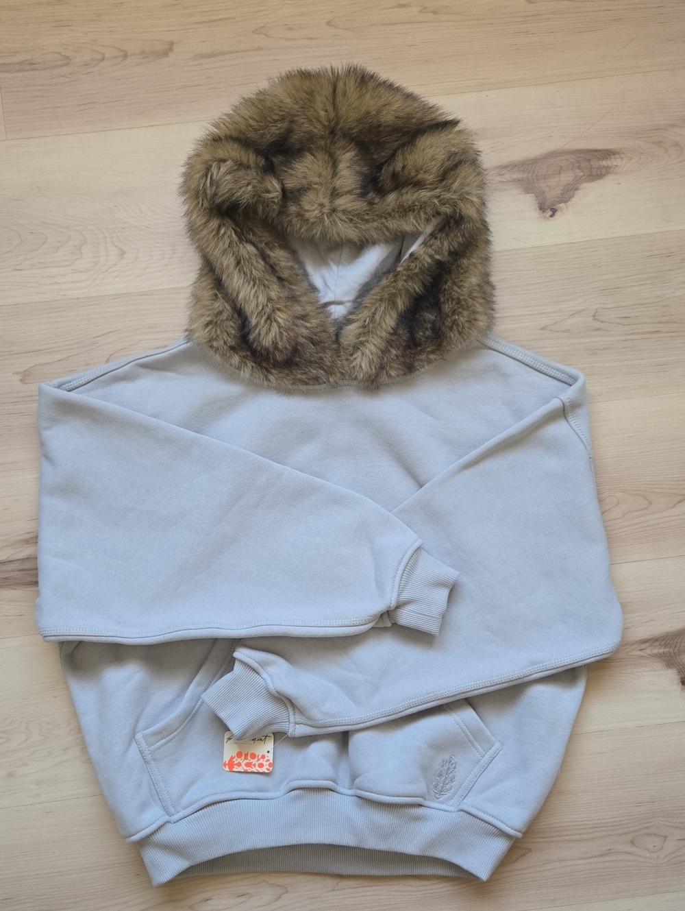 NWT FP Movement Fur Real Hoodie, Grey, Size XS